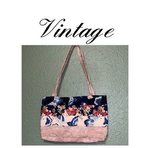 Vintage Quilted butterfly tote bag purse